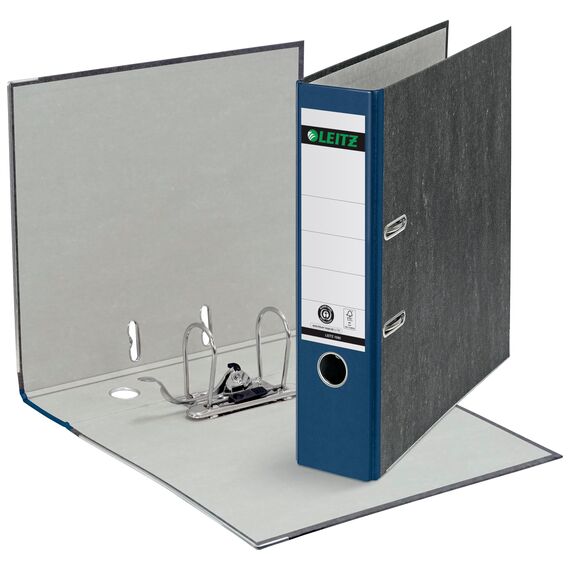 Leitz Qualitäts-Ordner, das Original, DIN A4 Aktenordner 8 cm breit, Wolkenmarmor-Papier, Recycling-Ordner, Blauer Engel, Mit 180° Mechanik, Höchste Stabilität (Breit, Sortiert, 10 Stück)