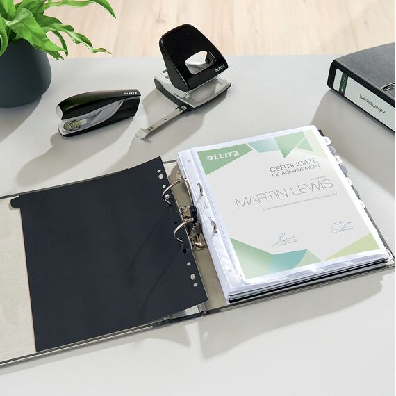 Leitz Qualitäts-Ordner, 20er Pack, das Original, DIN A4 Aktenordner schmal, 5 cm breit, Wolkenmarmor-Papier, Recycling-Ordner,Blauer Engel, Mit 180° Mechanik, Höchste Stabilität, Orange, 10505045