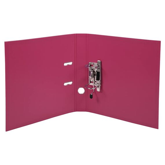 Exacompta 53559E Premium PVC-Ordner Prem´Touch. 5 cm schmal DIN A4 Ringordner Aktenordner Briefordner Büroordner Plastikordner Schlitzordner himbeerfarben