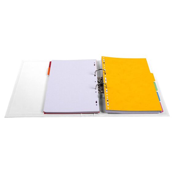 Exacompta 53548E Premium PVC-Ordner Prem´Touch Pastell. 5 cm schmal DIN A4 Ringordner Aktenordner Briefordner Büroordner Plastikordner Schlitzordner Weiß, 1 Stück