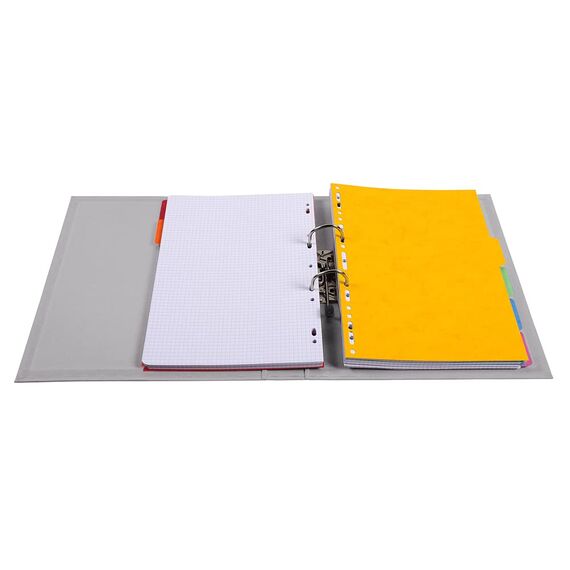 Exacompta 53540E Premium PVC-Ordner Prem´Touch. 5 cm schmal DIN A4 Ringordner Aktenordner Briefordner Büroordner Plastikordner Schlitzordner grau