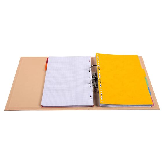 Exacompta 53505E Premium PP-Ordner Prem´Touch. 5 cm schmal DIN A4 Kunststoffbezug außen Papierbezug innen Rückenschild austauschbar Ringordner Aktenordner Briefordner Plastikordner lachs