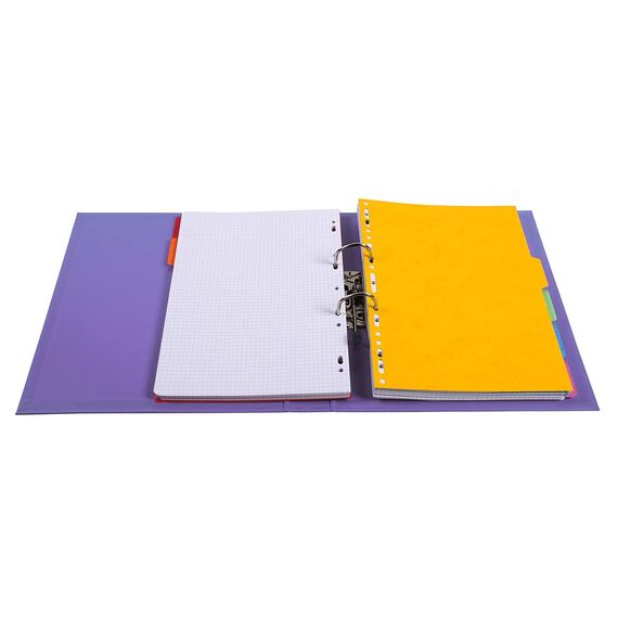 Exacompta 53557E Premium PP-Ordner Prem´Touch. 5 cm schmal DIN A4 Kunststoffbezug außen Papierbezug innen Rückenschild austauschbar Ringordner Aktenordner Briefordner Plastikordner violett