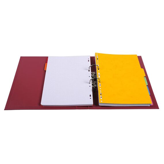 Exacompta 53504E Premium PP-Ordner Prem´Touch. 5 cm schmal DIN A4 Kunststoffbezug außen Papierbezug innen Rückenschild austauschbar Ringordner Aktenordner Briefordner Plastikordner bordeaux