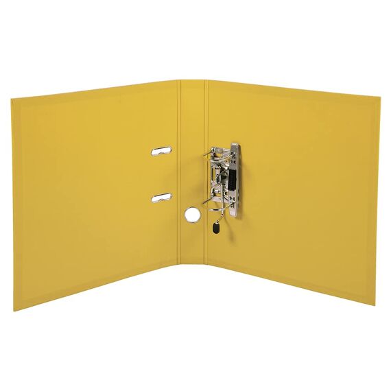 Exacompta 53549E Premium PP-Ordner Prem´Touch. 5 cm schmal DIN A4 Kunststoffbezug außen Papierbezug innen Rückenschild austauschbar Ringordner Aktenordner Briefordner Plastikordner gelb