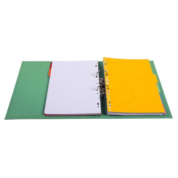 Exacompta 53543E Premium PP-Ordner Prem´Touch. 5 cm schmal DIN A4 Kunststoffbezug außen Papierbezug innen Rückenschild austauschbar Ringordner Aktenordner Briefordner Plastikordner grün