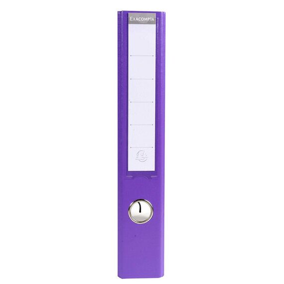 Exacompta 53557E Premium PP-Ordner Prem´Touch. 5 cm schmal DIN A4 Kunststoffbezug außen Papierbezug innen Rückenschild austauschbar Ringordner Aktenordner Briefordner Plastikordner violett