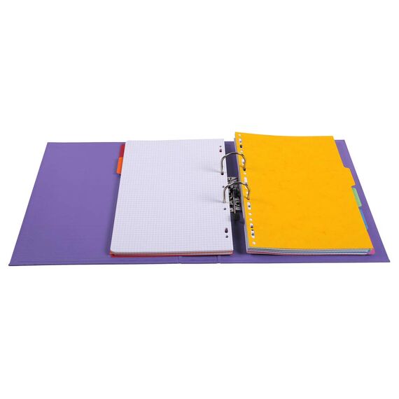 Exacompta 53757E 10er Pack Premium PVC-Ordner Prem´Touch Pastell. 7 cm breit DIN A4 Ringordner Aktenordner Briefordner Büroordner Plastikordner Schlitzordner Lila