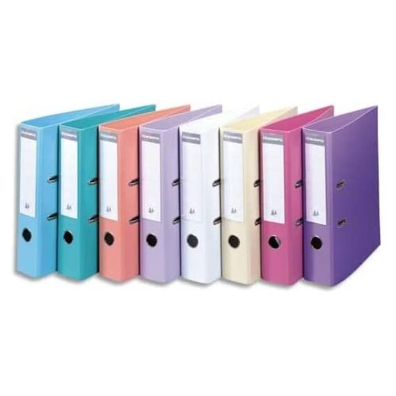 Exacompta 53084E 10er Pack Premium PVC-Ordner Prem´Touch Pastell. 7 cm breit DIN A4 Ringordner Aktenordner Briefordner Büroordner Plastikordner Schlitzordner farbig sortiert