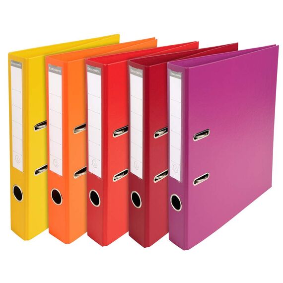 Exacompta 53504E Premium PP-Ordner Prem´Touch. 5 cm schmal DIN A4 Kunststoffbezug außen Papierbezug innen Rückenschild austauschbar Ringordner Aktenordner Briefordner Plastikordner bordeaux