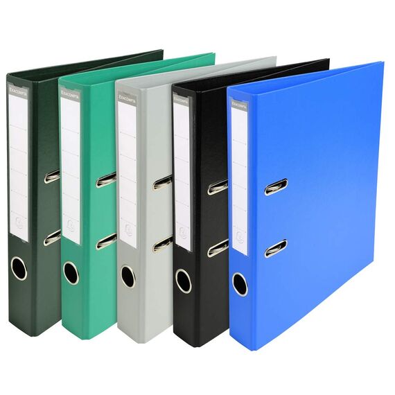 Exacompta 53553E Premium PP-Ordner Prem´Touch. 5 cm schmal DIN A4 Kunststoffbezug außen Papierbezug innen Rückenschild austauschbar Ringordner Aktenordner Briefordner Plastikordner dunkelgrün