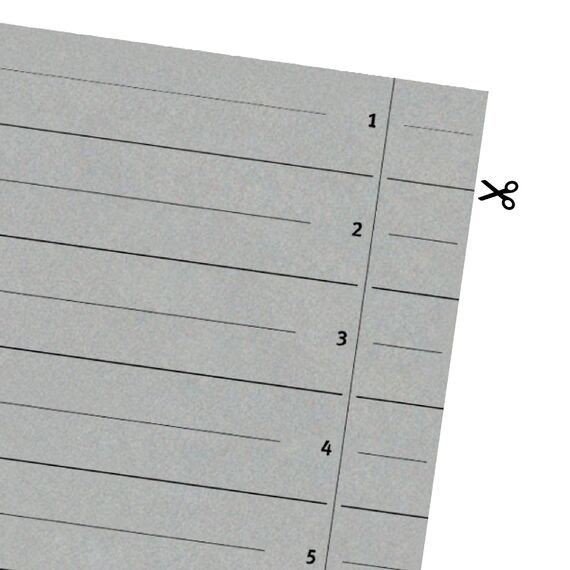 Original Falken 500er Pack Trennblätter. Made in Germany. Aus Recycling-Karton für DIN A4 grau Trennlaschen Trennblätter Ordner Register Kalender Blauer Engel