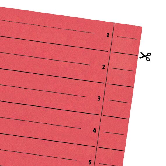 Original Falken 500er Pack Trennblätter. Made in Germany. Aus Recycling-Karton für DIN A4 rot Trennlaschen Trennblätter Ordner Register Kalender Blauer Engel