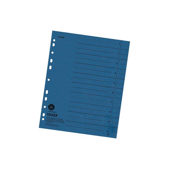 Original Falken 500er Pack Trennblätter. Made in Germany. Aus Recycling-Karton für DIN A4 blau Trennlaschen Trennblätter Ordner Register Kalender Blauer Engel
