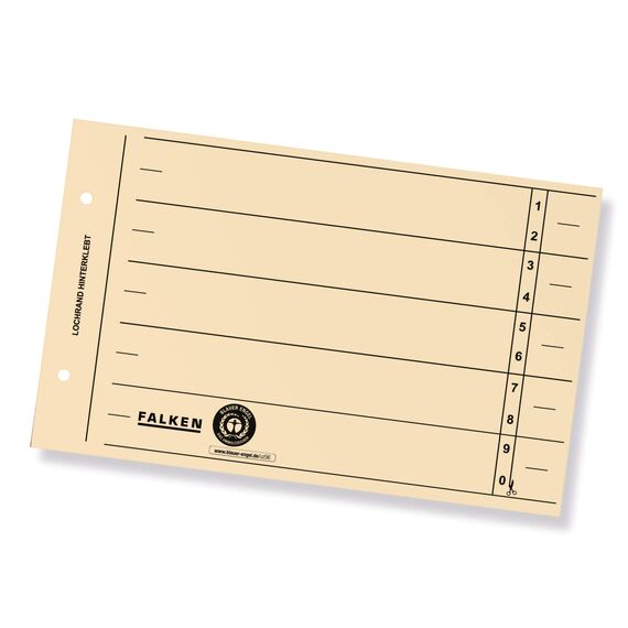Original Falken 1000er Pack Trennblätter. Made in Germany. Aus Recycling-Karton für DIN A5 quer hellchamois Trennlaschen Trennblätter Ordner Register Kalender Blauer Engel