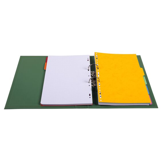 Exacompta 53553E Premium PP-Ordner Prem´Touch. 5 cm schmal DIN A4 Kunststoffbezug außen Papierbezug innen Rückenschild austauschbar Ringordner Aktenordner Briefordner Plastikordner dunkelgrün