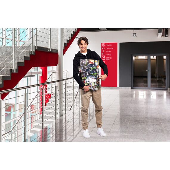 HERMA Ordner A4 Fussball Set, 10 Stück, 7 cm breit, Kinder Ringordner mit Sport Motiv, bunter Aktenordner mit Innendruck für Jungen und Mädchen