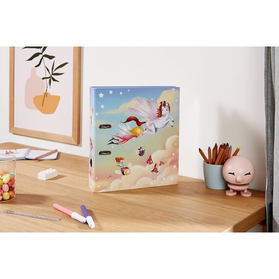 HERMA Ordner A4 Feen, 7 cm breit, Ringordner mit Kindergarten Motiv, bunter Aktenordner mit Innendruck für Jungen, Mädchen und Kinder