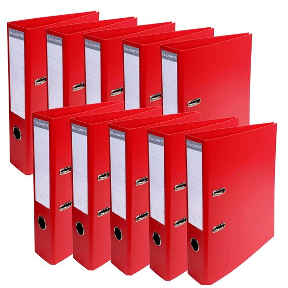Exacompta 53745E segregator Premium 10 sztuk Prem´Touch A4 szeroki grzbiet 7 cm segregator na dokumenty segregator biurowy segregator szczelinowy kolor czerwony