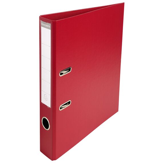 Exacompta 53504E Premium PP-Ordner Prem´Touch. 5 cm schmal DIN A4 Kunststoffbezug außen Papierbezug innen Rückenschild austauschbar Ringordner Aktenordner Briefordner Plastikordner bordeaux