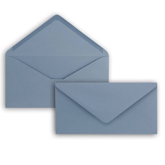 25x Briefpapier Set DIN A4 mit DIN Lang Briefumschlägen, Nassklebung - Graublau - mattes Schreibpapier mit Kuverts - FarbenFroh by GUSTAV NEUSER