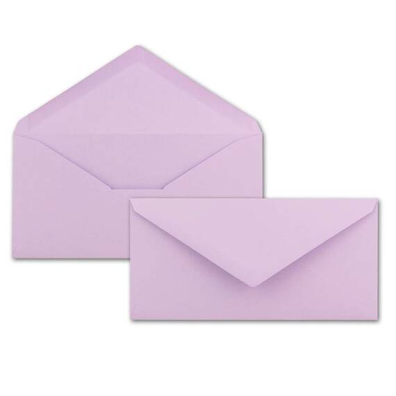 25x Briefpapier Set DIN A4 mit DIN Lang Briefumschlägen, Nassklebung - Flieder - mattes Schreibpapier mit Kuverts - FarbenFroh by GUSTAV NEUSER