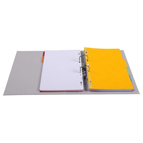 Exacompta 53740E 10er Pack Premium PVC-Ordner Prem´Touch. 7 cm breit DIN A4 Ringordner Aktenordner Briefordner Büroordner Plastikordner Schlitzordner grau