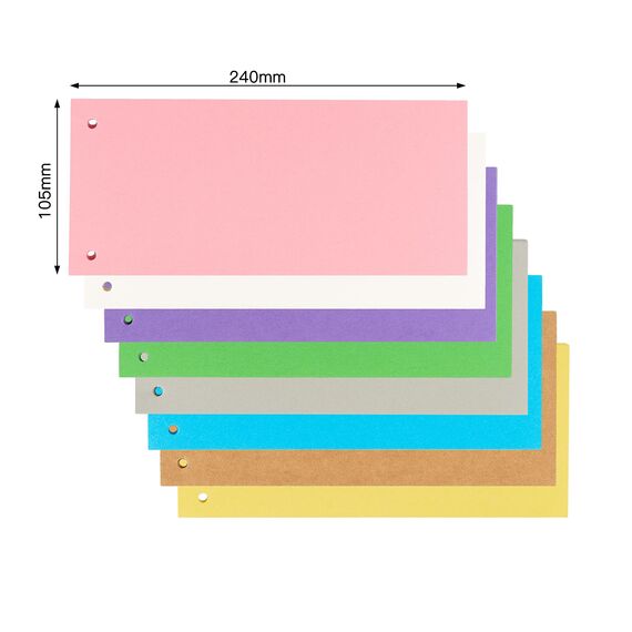 Agoer Dividers for A4 Folders, Pack of 200, 8 Colours, Folder Dividers, Colourful, 180 g/m², Printable Cardboard, Folder Dividers for Sorting, Index of Documents, 24 x 10.5 cm