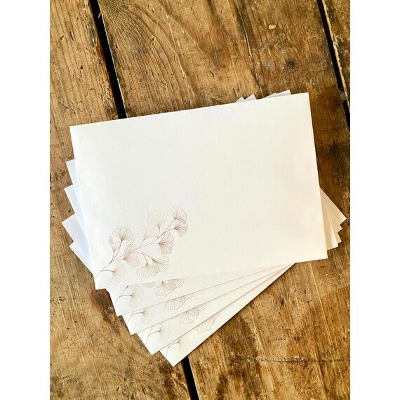 Briefpapier Ginkgo DIN A5 I Set Briefpapier/Umschläge