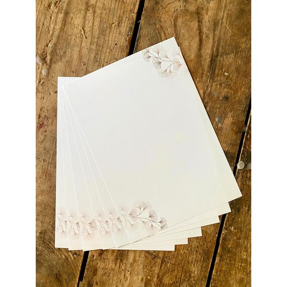 Briefpapier Ginkgo DIN A5 I Set Briefpapier/Umschläge