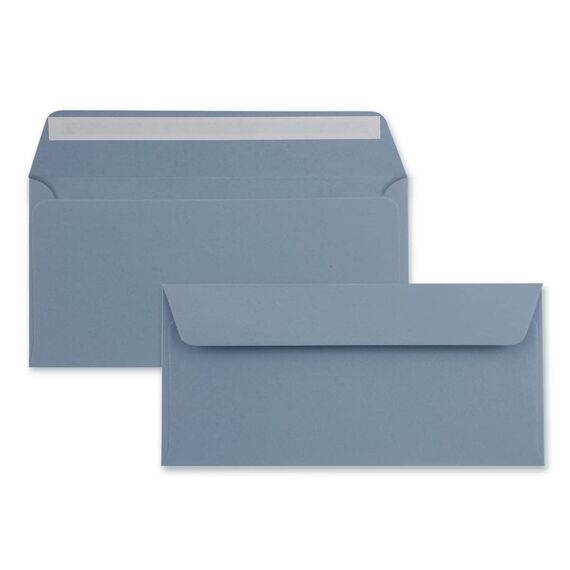 100x Briefpapier Set DIN A4 mit DIN Lang Briefumschlägen, Haftklebung - Graublau - mattes Schreibpapier mit Kuverts - FarbenFroh by GUSTAV NEUSER