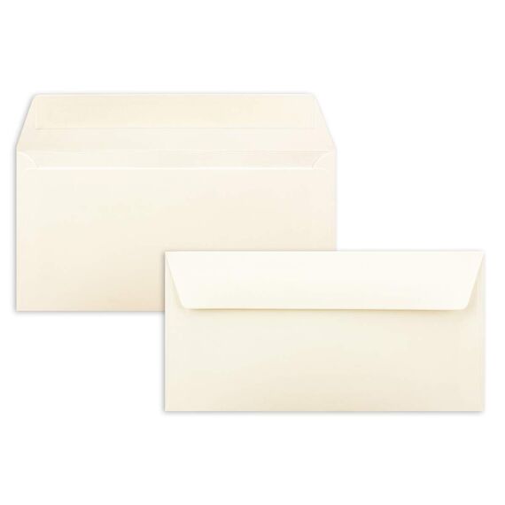 100x Briefpapier Set DIN A4 mit DIN Lang Briefumschlägen, Haftklebung - Naturweiß - mattes Schreibpapier mit Kuverts - FarbenFroh by GUSTAV NEUSER