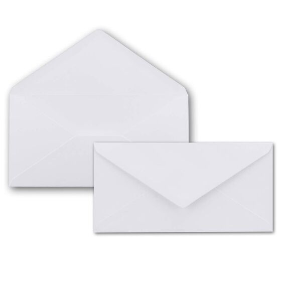 100x Briefpapier Set DIN A4 mit DIN Lang Briefumschlägen, Nassklebung - Weiß - mattes Schreibpapier mit Kuverts - FarbenFroh by GUSTAV NEUSER