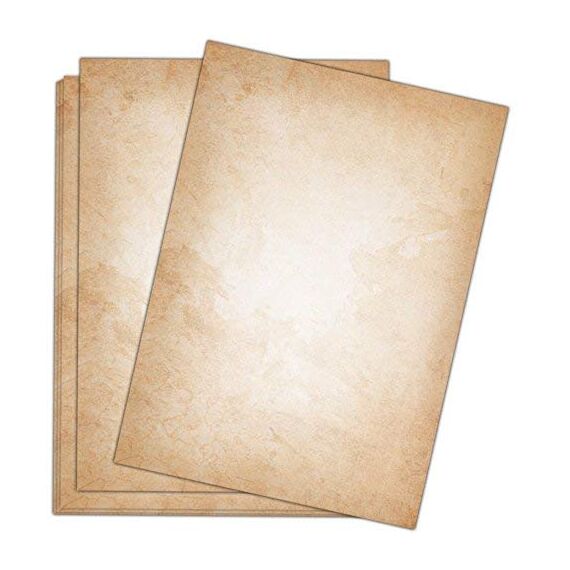 Vintage Briefpapier hell 100 Blatt im DIN A4 Format - beidseitig bedruckt in qualitativem 120g Papier - von Sophies Kartenwelt