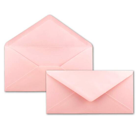 75x Briefpapier Set DIN A4 mit DIN Lang Briefumschlägen, Nassklebung - Rosa - mattes Schreibpapier mit Kuverts - FarbenFroh by GUSTAV NEUSER