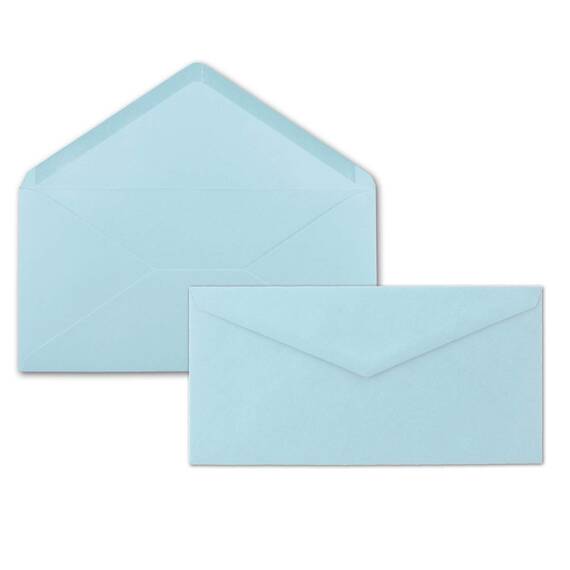 75x Briefpapier Set DIN A4 mit DIN Lang Briefumschlägen, Nassklebung - Hellblau - mattes Schreibpapier mit Kuverts - FarbenFroh by GUSTAV NEUSER