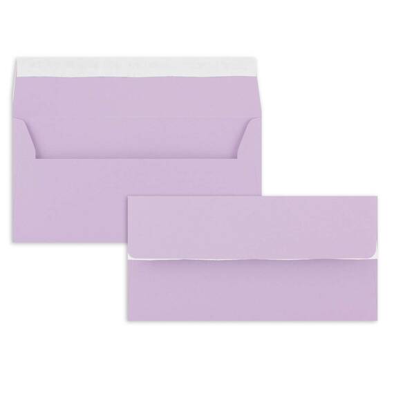 75x Briefpapier Set DIN A4 mit DIN Lang Briefumschlägen, Haftklebung - Flieder - mattes Schreibpapier mit Kuverts - FarbenFroh by GUSTAV NEUSER