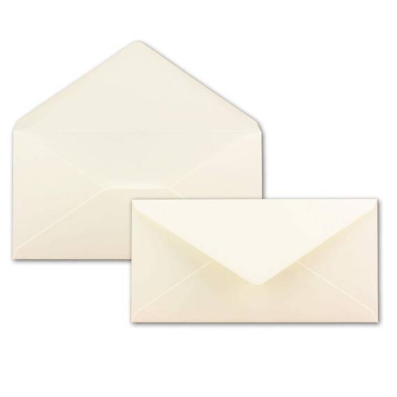 50x Briefpapier Set DIN A4 mit DIN Lang Briefumschlägen, Nassklebung - Naturweiß - mattes Schreibpapier mit Kuverts - FarbenFroh by GUSTAV NEUSER