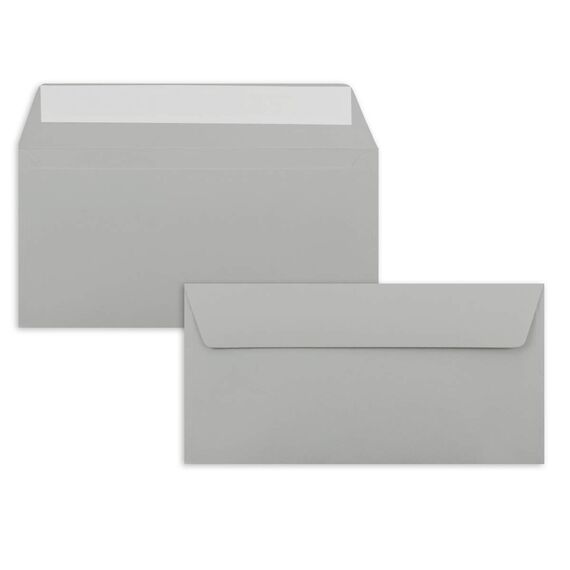 100x Briefpapier Set DIN A4 mit DIN Lang Briefumschlägen, Haftklebung - Hellgrau - mattes Schreibpapier mit Kuverts - FarbenFroh by GUSTAV NEUSER