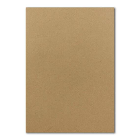 50x Briefpapier Set DIN A4 mit DIN Lang Briefumschlägen, Haftklebung - Kraftpapier Braun - Recycling-Schreibpapier mit Kuverts - FarbenFroh by GUSTAV NEUSER