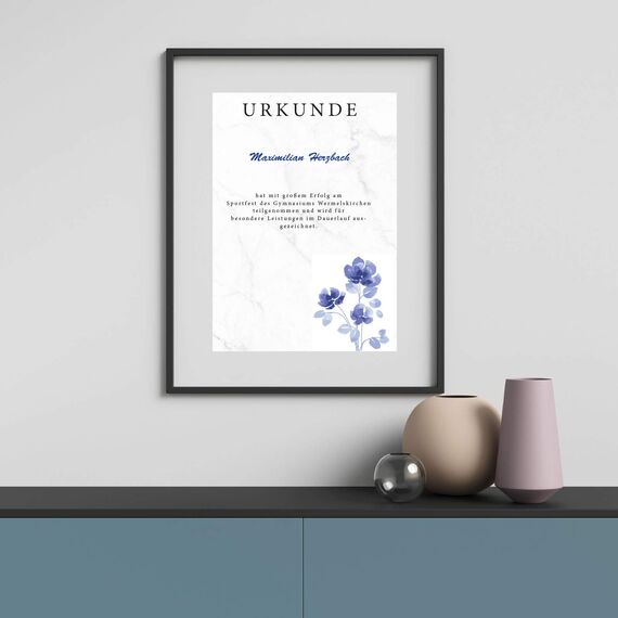 50 x PRESENTOU Briefpapier beidseitig bedruckt 120 Gramm Papier | Motivpapier Urkundenpapier Urkunde Speisekarte Liebesbrief (Marmoriert, 50 Bögen)