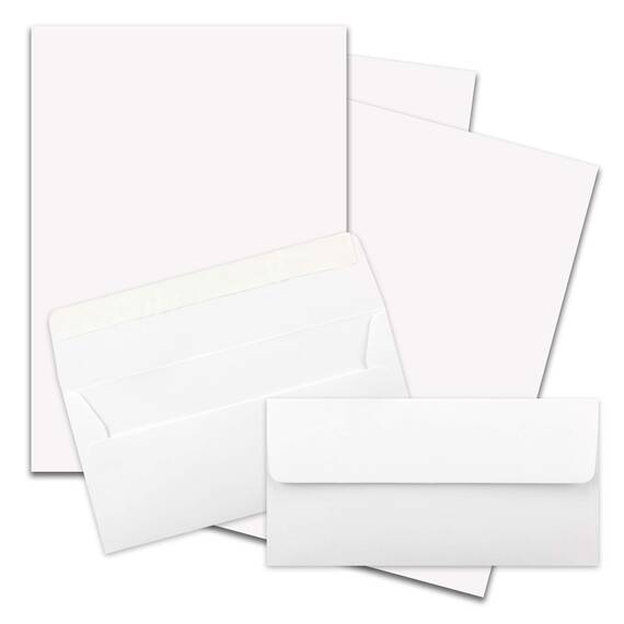 500x Briefpapier Set DIN A4 mit DIN Lang Briefumschlägen, Haftklebung - Weiß - mattes Schreibpapier mit Kuverts - FarbenFroh by GUSTAV NEUSER