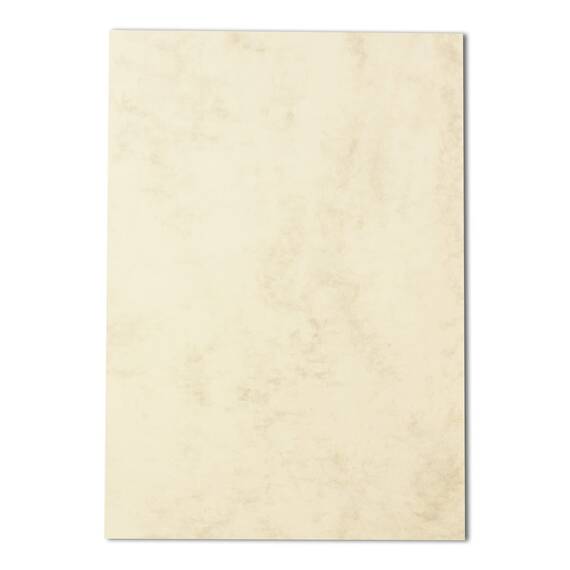 400x Briefpapier Set DIN A4 mit DIN Lang Briefumschlägen, Nassklebung - Chamois Marmoriert (Cremefarben) - mattes Schreibpapier mit Kuverts - FarbenFroh by GUSTAV NEUSER