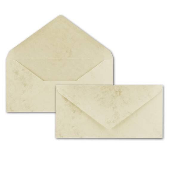 500x Briefpapier Set DIN A4 mit DIN Lang Briefumschlägen, Nassklebung - Chamois Marmoriert (Cremefarben) - mattes Schreibpapier mit Kuverts - FarbenFroh by GUSTAV NEUSER