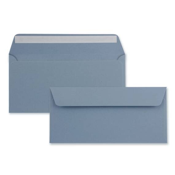 500x Briefpapier Set DIN A4 mit DIN Lang Briefumschlägen, Haftklebung - Graublau - mattes Schreibpapier mit Kuverts - FarbenFroh by GUSTAV NEUSER