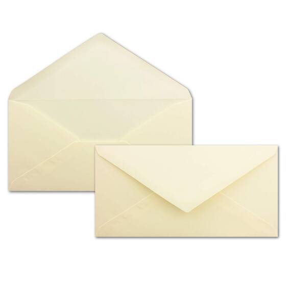 400x Briefpapier Set DIN A4 mit DIN Lang Briefumschlägen, Nassklebung - Creme-Vanille - mattes Schreibpapier mit Kuverts - FarbenFroh by GUSTAV NEUSER