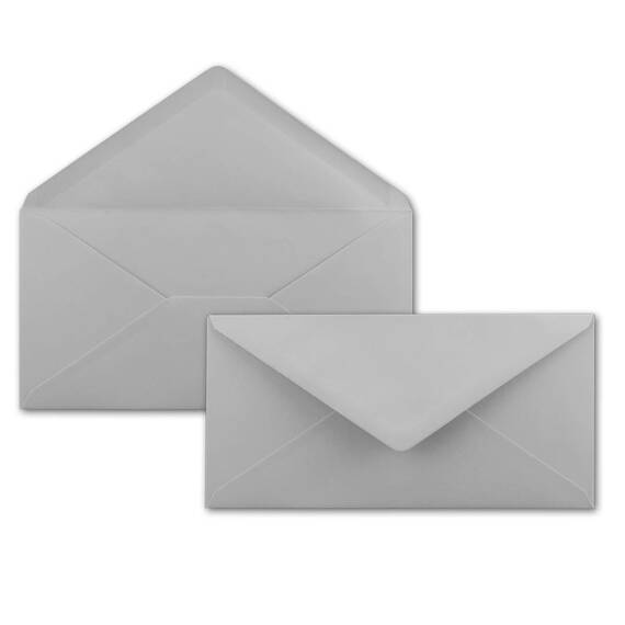 700x Briefpapier Set DIN A4 mit DIN Lang Briefumschlägen, Nassklebung - Hellgrau - mattes Schreibpapier mit Kuverts - FarbenFroh by GUSTAV NEUSER