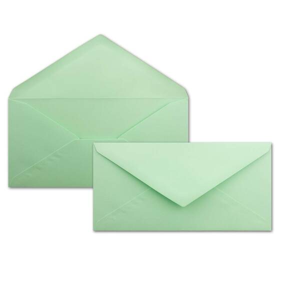 700x Briefpapier Set DIN A4 mit DIN Lang Briefumschlägen, Nassklebung - Mint-Grün - mattes Schreibpapier mit Kuverts - FarbenFroh by GUSTAV NEUSER