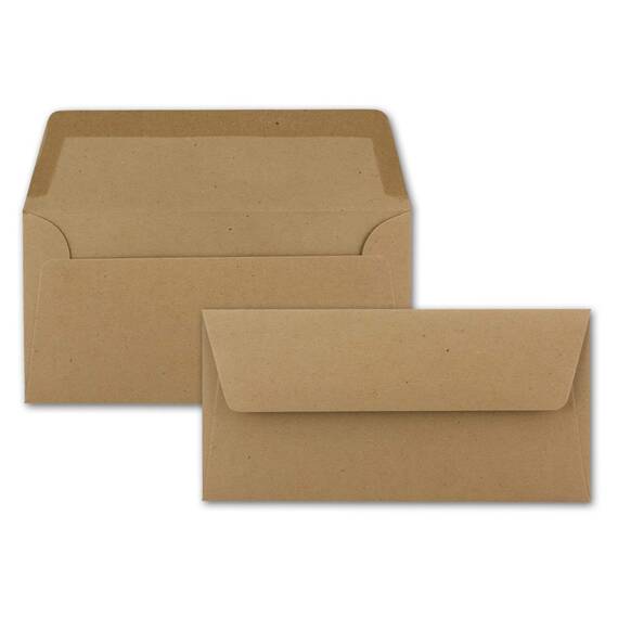 500x Briefpapier Set DIN A4 mit DIN Lang Briefumschlägen, Nassklebung - Kraftpapier Braun - Recycling-Schreibpapier mit Kuverts - FarbenFroh by GUSTAV NEUSER