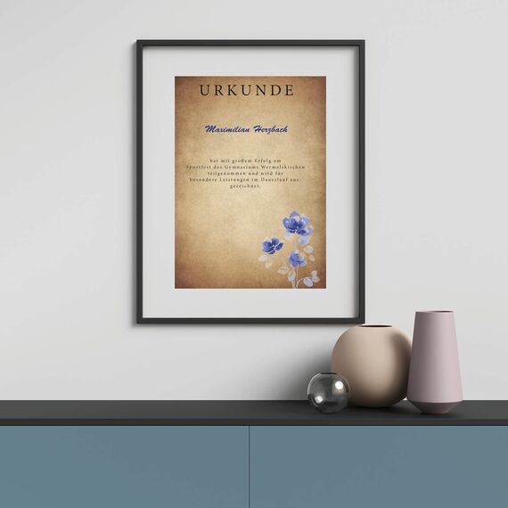 PRESENTOU Briefpapier beidseitig bedruckt 120 Gramm Papier | Motivpapier Urkundenpapier Urkunde Speisekarte Liebesbrief (Vintage Dunkel, 50 Bögen)